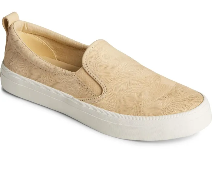 Women Crest Leather Palm Embossed Slip On Sneaker Chamomile Sperry Sneakers Women Crest Leather Palm Embossed Slip On Sneaker Chamomile Sperry Sneakers