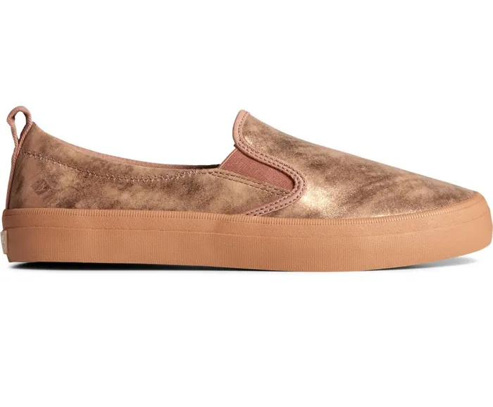 Women Crest Twin Gore Metallic Leather Sneaker Rose Sperry Sneakers