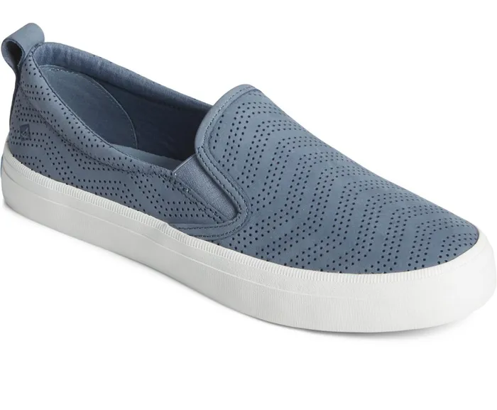 Women Crest Twin Gore Perforated Leather Slip On Sneaker Blue Sperry Sneakers Women Crest Twin Gore Perforated Leather Slip On Sneaker Blue Sperry Sneakers