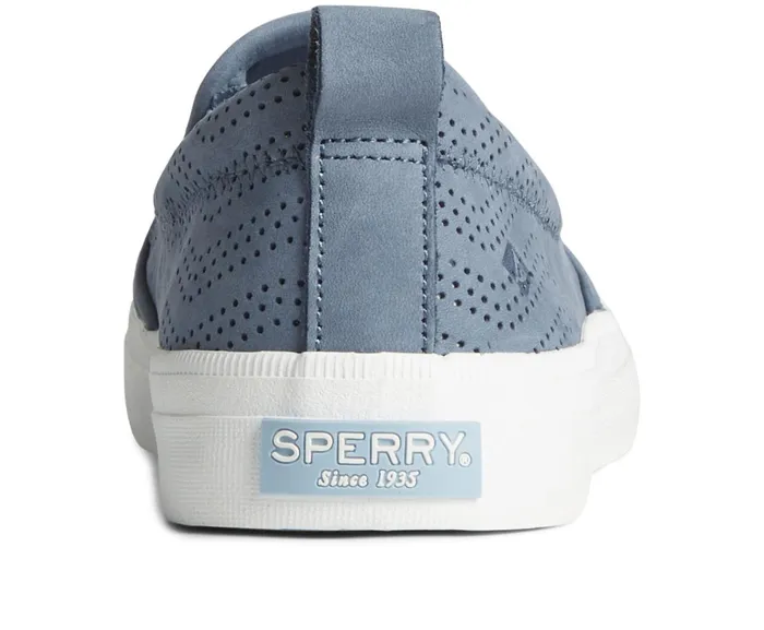 Women Crest Twin Gore Perforated Leather Slip On Sneaker Blue Sperry Sneakers Women Crest Twin Gore Perforated Leather Slip On Sneaker Blue Sperry Sneakers