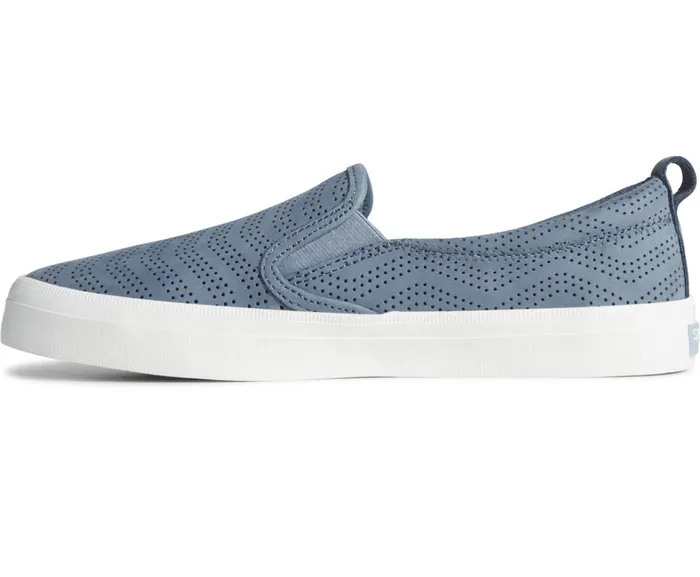 Women Crest Twin Gore Perforated Leather Slip On Sneaker Blue Sperry Sneakers Women Crest Twin Gore Perforated Leather Slip On Sneaker Blue Sperry Sneakers