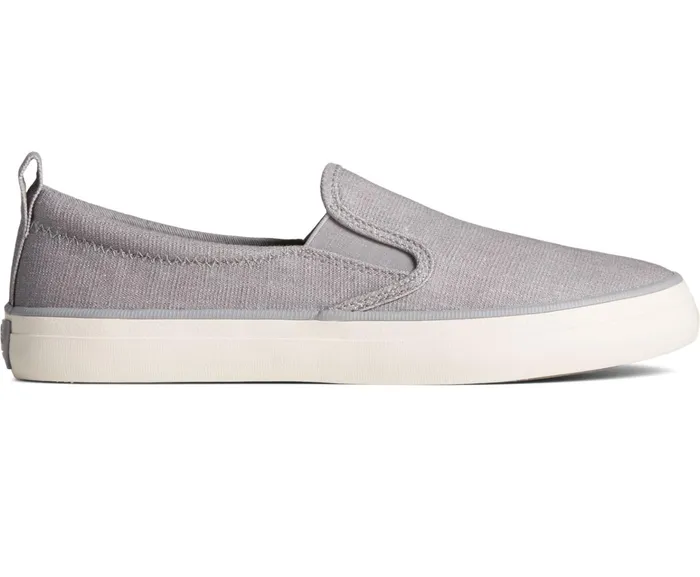 Women Crest Twin Gore Shimmer Slip On Sneaker Grey Sperry Sneakers