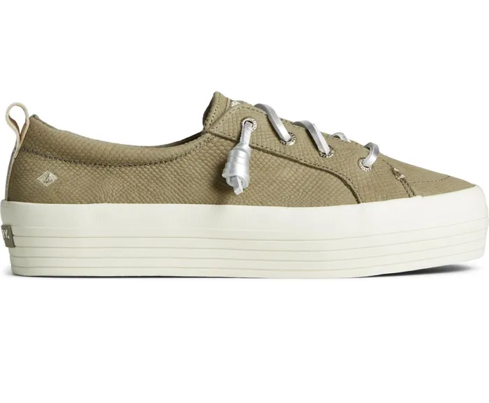 Women Crest Vibe Platform Snake Sneaker Green Sperry Sneakers