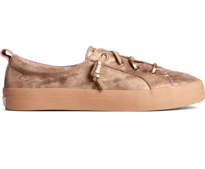Women Crest Vibe Shimmer Leather Sneaker Rose Sperry Sneakers