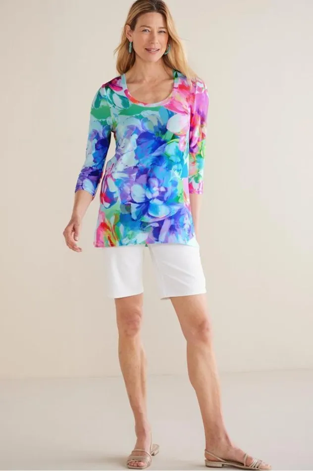 Women Darcy Tunic Pink Spring Floral Soft Surroundings Tops Women Darcy Tunic Pink Spring Floral Soft Surroundings Tops
