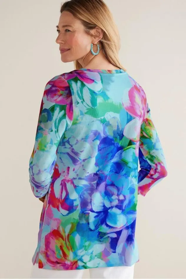 Women Darcy Tunic Pink Spring Floral Soft Surroundings Tops Women Darcy Tunic Pink Spring Floral Soft Surroundings Tops