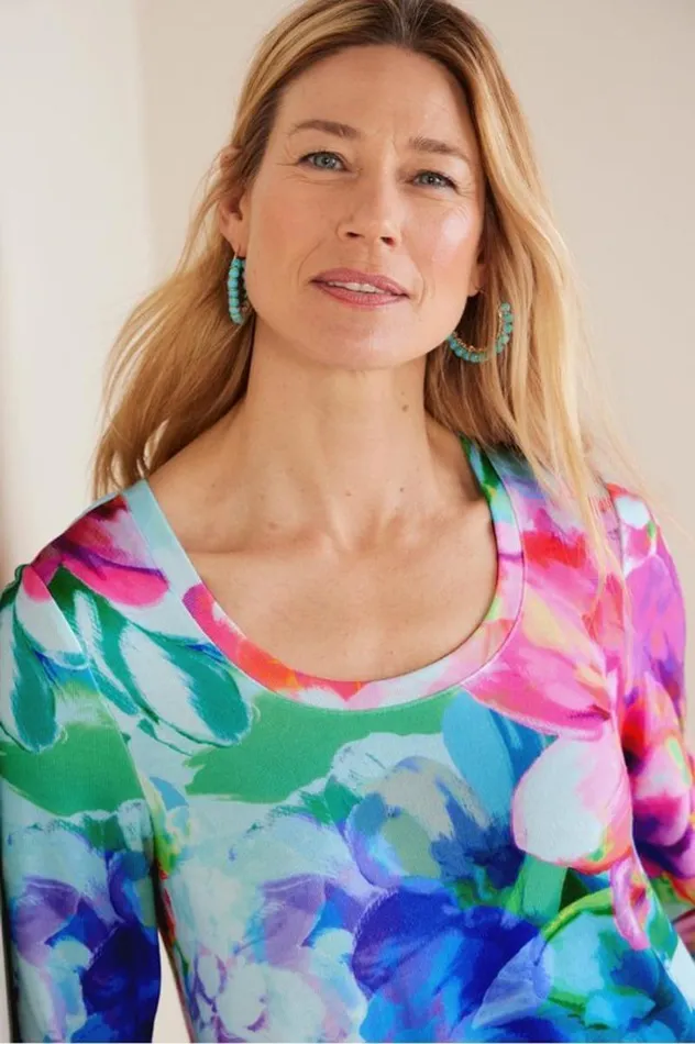Women Darcy Tunic Pink Spring Floral Soft Surroundings Tops Women Darcy Tunic Pink Spring Floral Soft Surroundings Tops