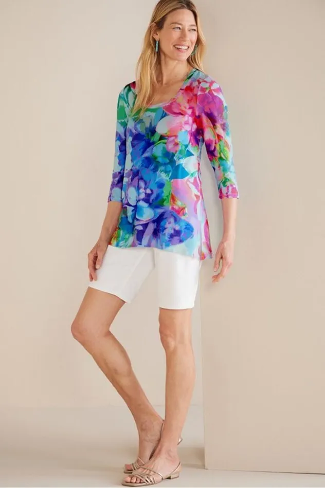 Women Darcy Tunic Pink Spring Floral Soft Surroundings Tops Women Darcy Tunic Pink Spring Floral Soft Surroundings Tops