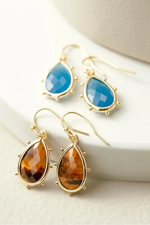 Women Darya Drop Earrings Tigerx27s Eye Soft Surroundings Jewelry Women Darya Drop Earrings Tigerx27s Eye Soft Surroundings Jewelry