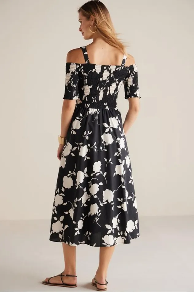 Women Divani Dress Black White Floral Soft Surroundings Dresses Women Divani Dress Black White Floral Soft Surroundings Dresses