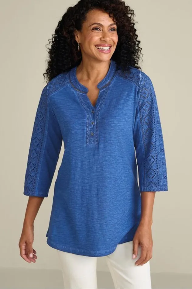 Women Draco Tunic Coastal Blue Soft Surroundings Tops