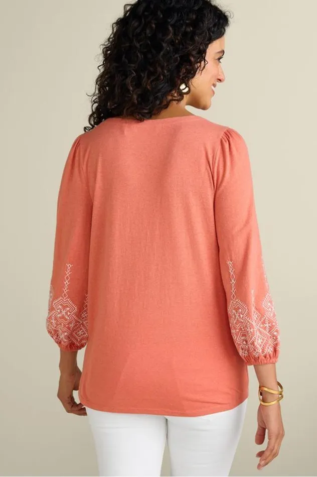 Women Embroidered Parisian Poet Top Apricot Brandy Soft Surroundings Tops Women Embroidered Parisian Poet Top Apricot Brandy Soft Surroundings Tops