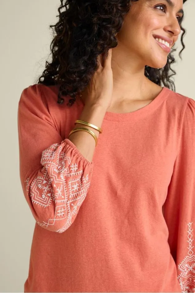 Women Embroidered Parisian Poet Top Apricot Brandy Soft Surroundings Tops Women Embroidered Parisian Poet Top Apricot Brandy Soft Surroundings Tops