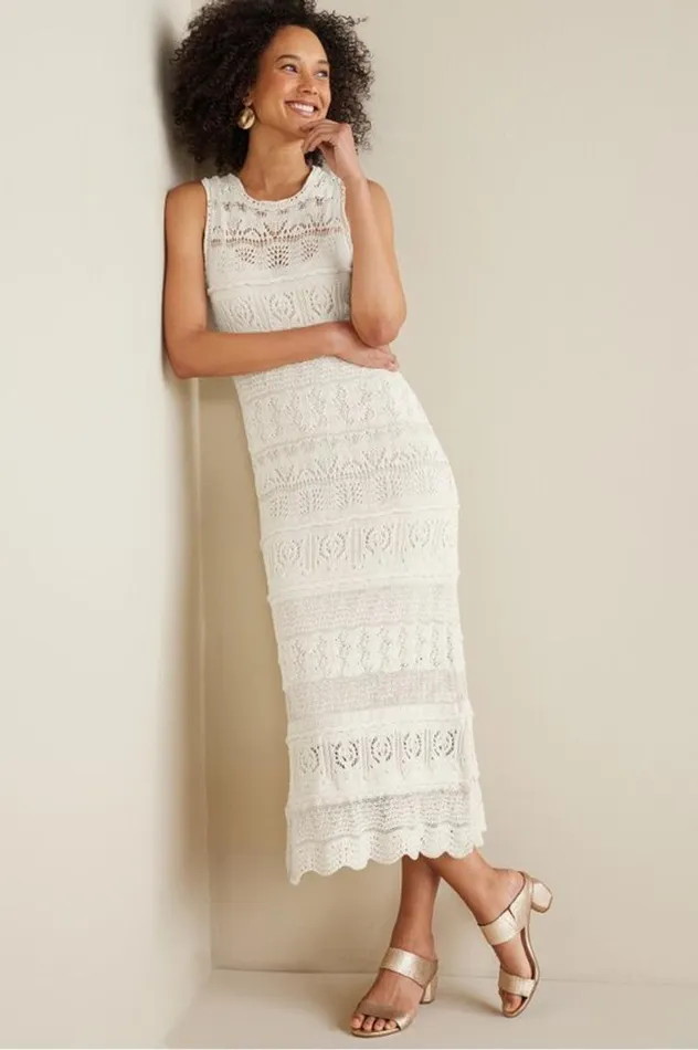 Women Erica Crochet Midi Dress Antique White Soft Surroundings Dresses Women Erica Crochet Midi Dress Antique White Soft Surroundings Dresses