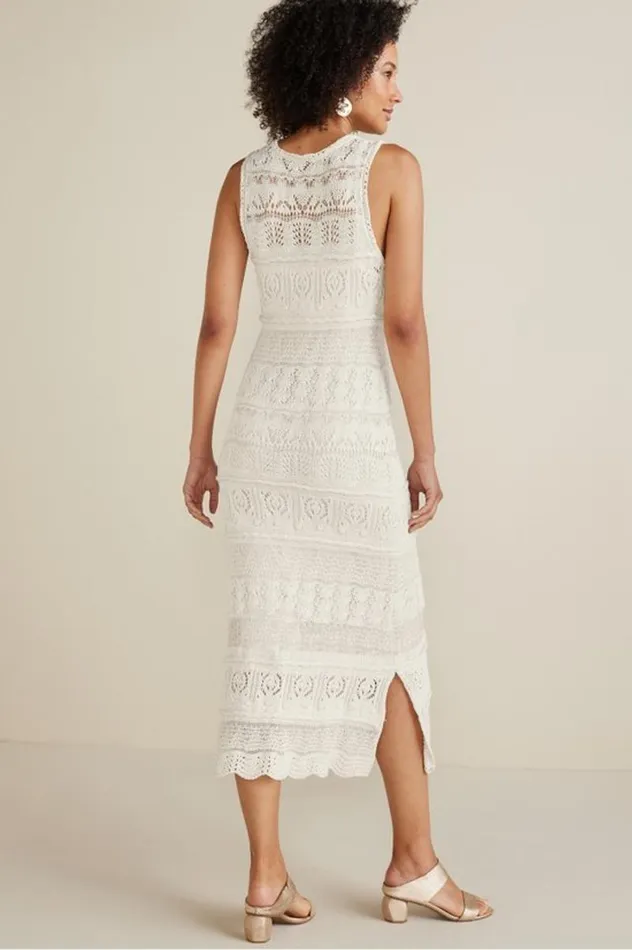 Women Erica Crochet Midi Dress Antique White Soft Surroundings Dresses Women Erica Crochet Midi Dress Antique White Soft Surroundings Dresses