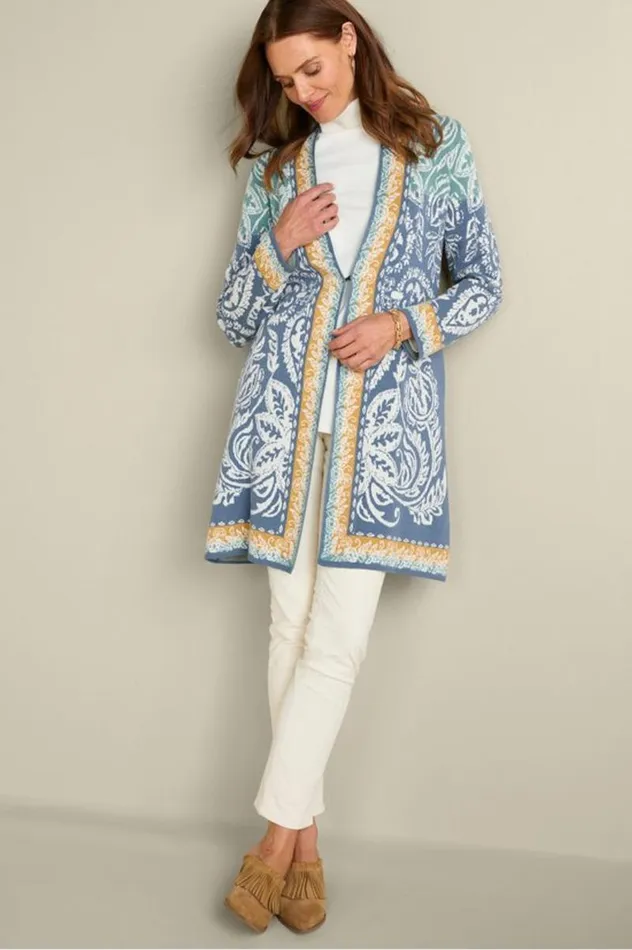 Women Ezer Jacquard Duster Weekend Scarf Soft Surroundings Tops Women Ezer Jacquard Duster Weekend Scarf Soft Surroundings Tops