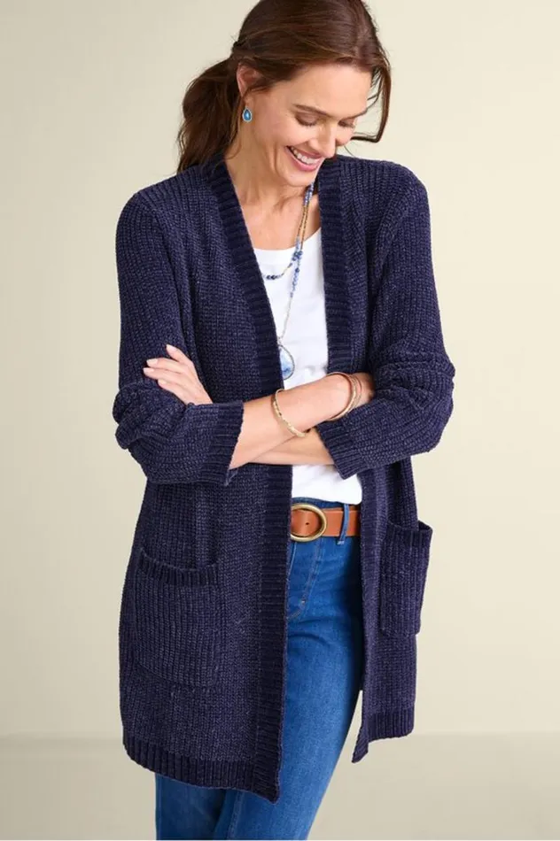 Women Faith Chenille Cardigan Boysenberry Soft Surroundings Sweaters and Cardigans Women Faith Chenille Cardigan Boysenberry Soft Surroundings Sweaters and Cardigans