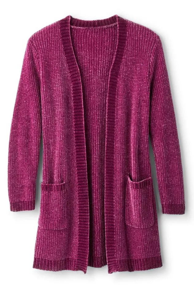 Women Faith Chenille Cardigan Boysenberry Soft Surroundings Sweaters and Cardigans Women Faith Chenille Cardigan Boysenberry Soft Surroundings Sweaters and Cardigans