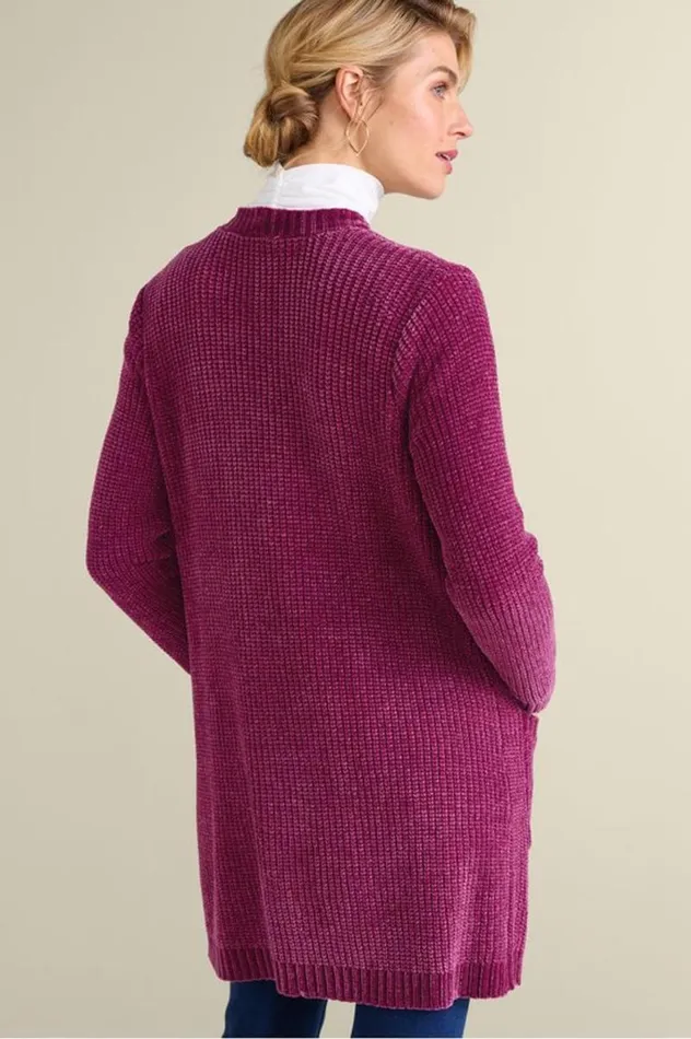 Women Faith Chenille Cardigan Boysenberry Soft Surroundings Sweaters and Cardigans Women Faith Chenille Cardigan Boysenberry Soft Surroundings Sweaters and Cardigans