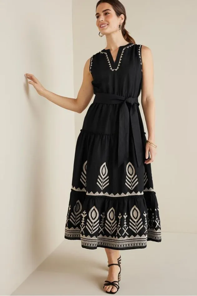 Women Fernanda Midi Dress Black Soft Surroundings Dresses Women Fernanda Midi Dress Black Soft Surroundings Dresses