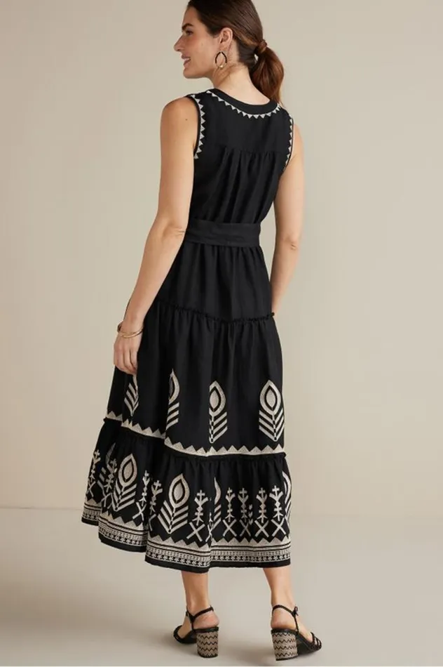Women Fernanda Midi Dress Black Soft Surroundings Dresses Women Fernanda Midi Dress Black Soft Surroundings Dresses