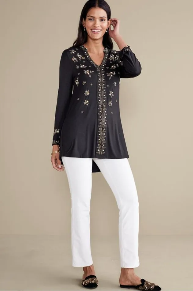 Women Festa Tunic Black Soft Surroundings Tops Women Festa Tunic Black Soft Surroundings Tops