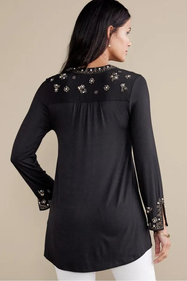 Women Festa Tunic Black Soft Surroundings Tops Women Festa Tunic Black Soft Surroundings Tops