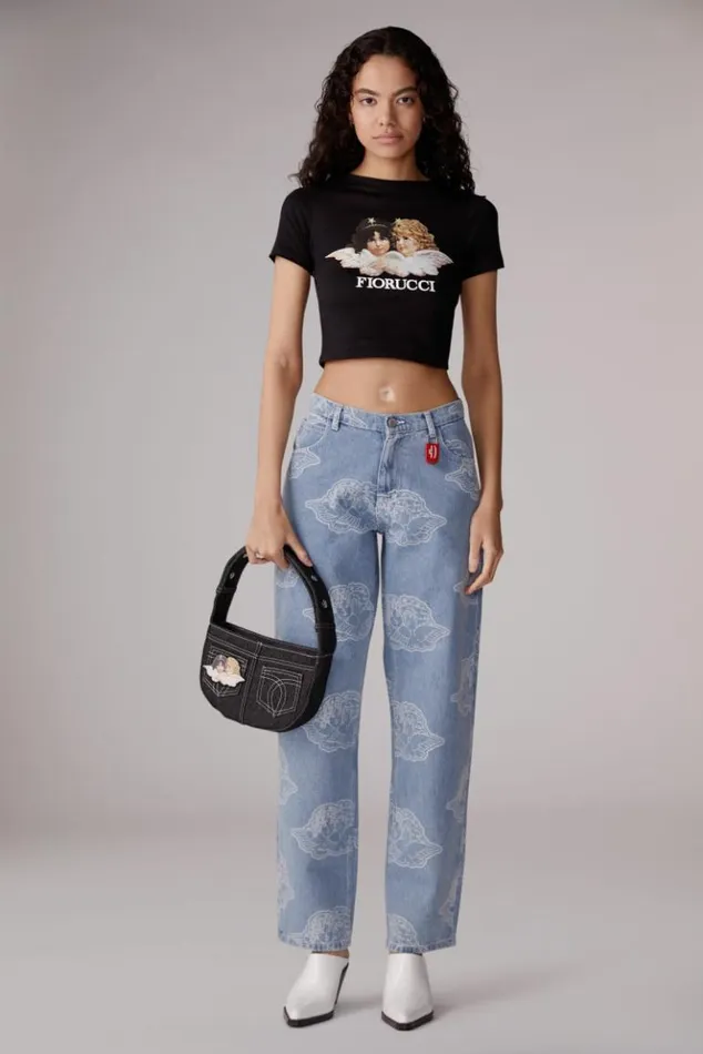 Women Fiorucci Angels Baby TShirt Black Black