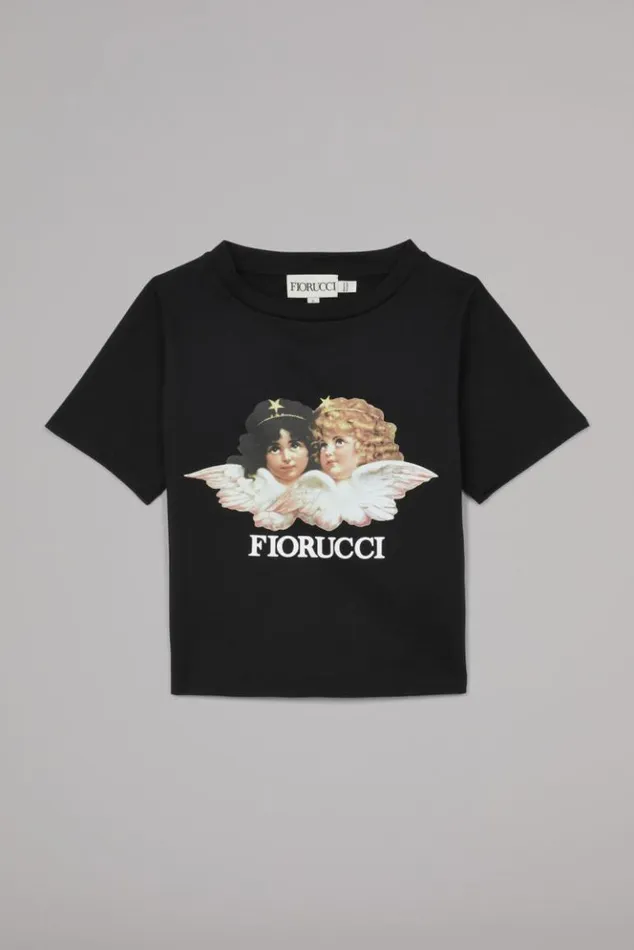 Women Fiorucci Angels Baby TShirt Black Black Women Fiorucci Angels Baby TShirt Black Black