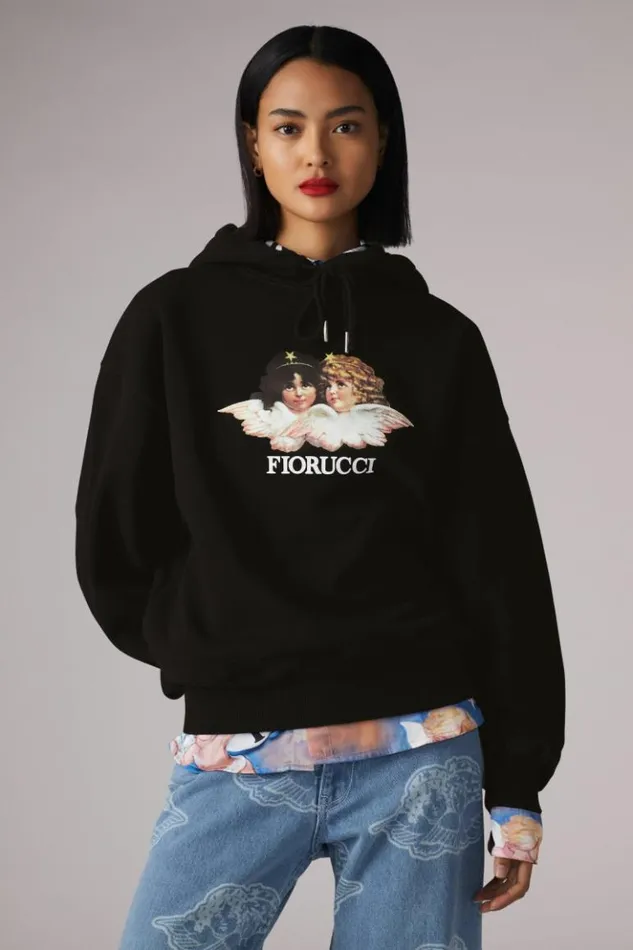 Women Fiorucci Angels Hoodie Black Black Women Fiorucci Angels Hoodie Black Black