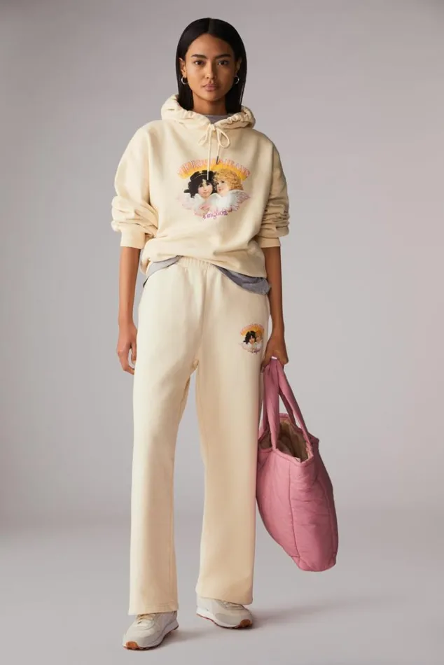 Women Fiorucci Angels Jeans Logo Joggers Cream Cream