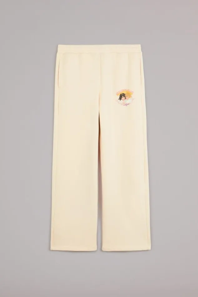 Women Fiorucci Angels Jeans Logo Joggers Cream Cream Women Fiorucci Angels Jeans Logo Joggers Cream Cream