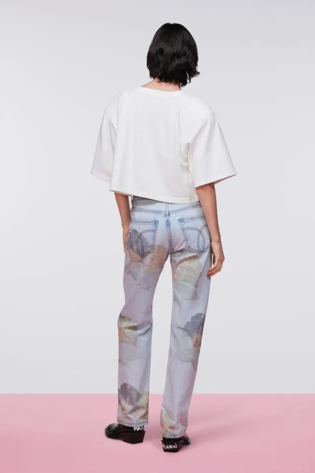 Women Fiorucci Angels Patch Crop TShirt White White Women Fiorucci Angels Patch Crop TShirt White White