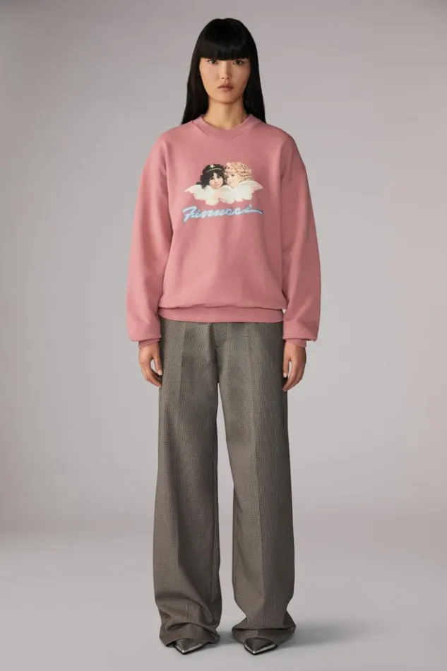 Women Fiorucci Angels Squiggle Logo Sweatshirt Pink Pink