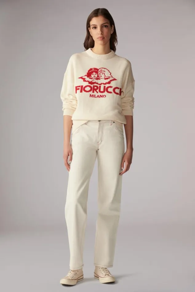 Women Fiorucci Carpenter Jeans Cream Cream