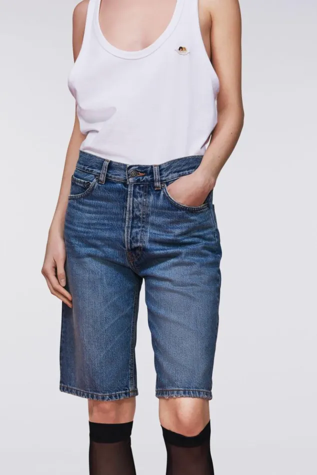 Women Fiorucci Denim Bermuda Shorts Mid Blue Mid Blue Women Fiorucci Denim Bermuda Shorts Mid Blue Mid Blue