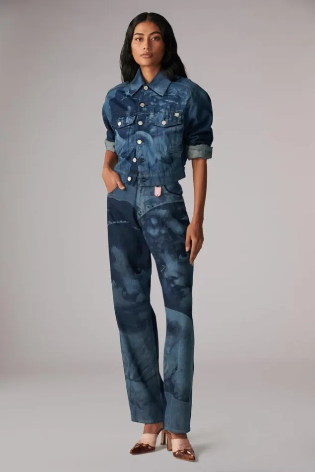 Women Fiorucci Enlarged Angels Jeans Blue Blue