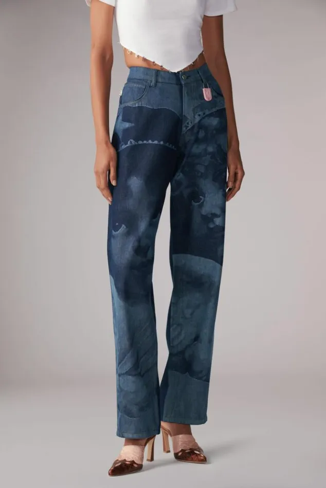 Women Fiorucci Enlarged Angels Jeans Blue Blue Women Fiorucci Enlarged Angels Jeans Blue Blue