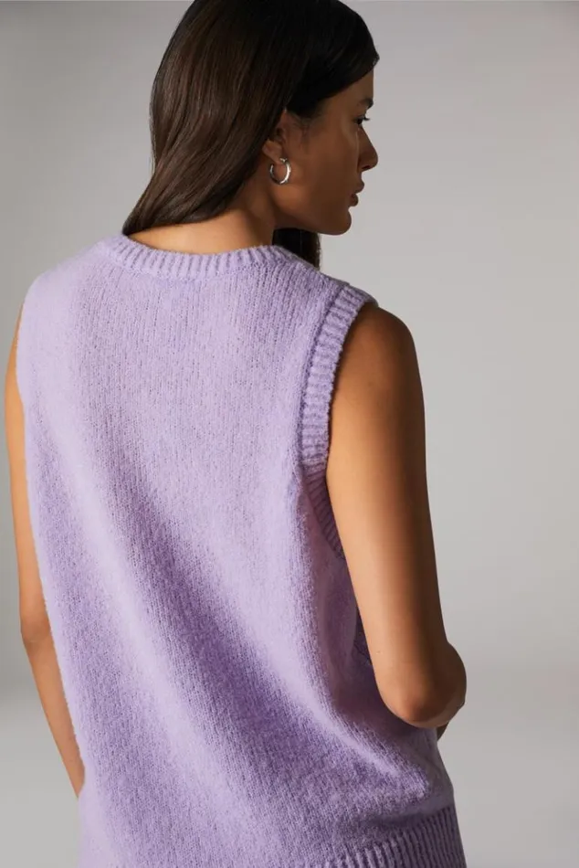 Women Fiorucci Icon Angels Knit Jumper Vest Lilac Lilac Women Fiorucci Icon Angels Knit Jumper Vest Lilac Lilac