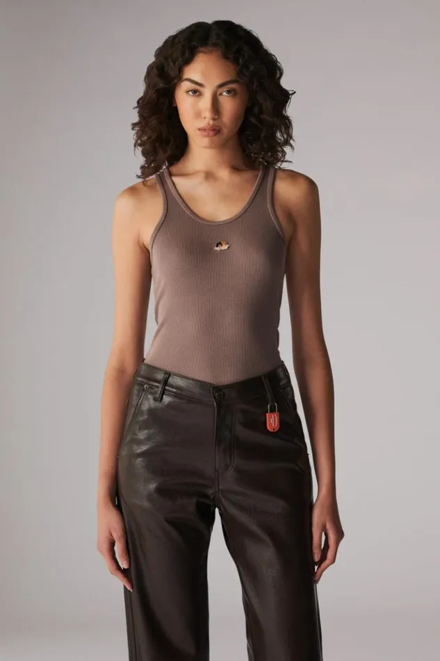 Women Fiorucci Icon Angels Plaque Vest Brown Brown Women Fiorucci Icon Angels Plaque Vest Brown Brown