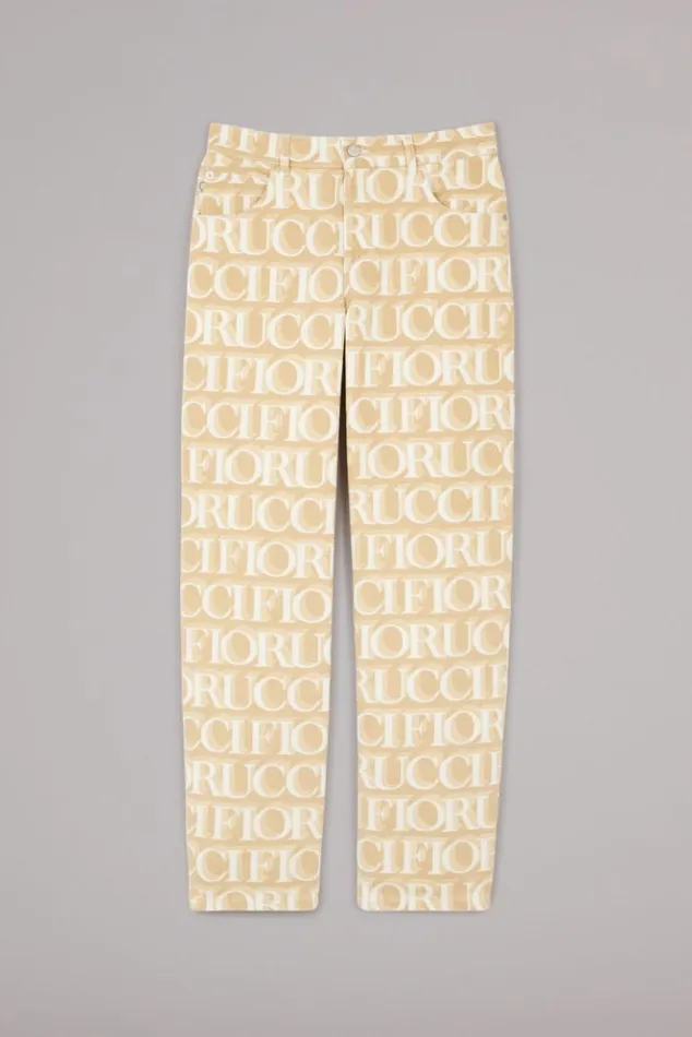 Women Fiorucci Laser Monogram Jeans Cream Cream Women Fiorucci Laser Monogram Jeans Cream Cream