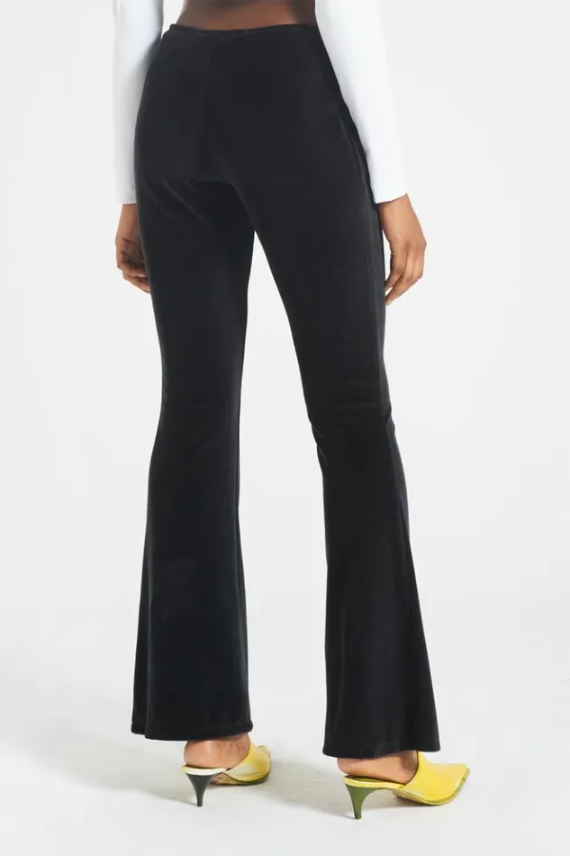 Women Fiorucci Milan Angels Velour Flare Trousers Black Women Fiorucci Milan Angels Velour Flare Trousers Black