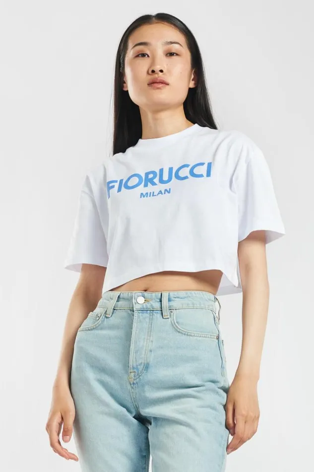 Women Fiorucci Milan Crop TShirt White White