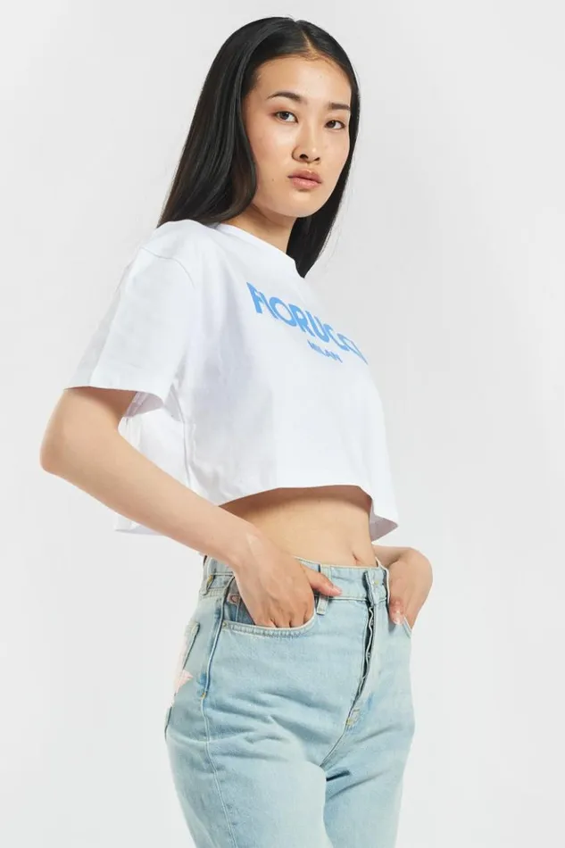 Women Fiorucci Milan Crop TShirt White White Women Fiorucci Milan Crop TShirt White White