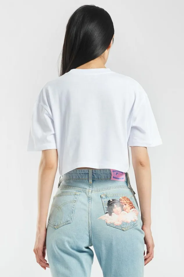 Women Fiorucci Milan Crop TShirt White White Women Fiorucci Milan Crop TShirt White White