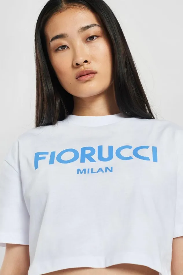 Women Fiorucci Milan Crop TShirt White White Women Fiorucci Milan Crop TShirt White White