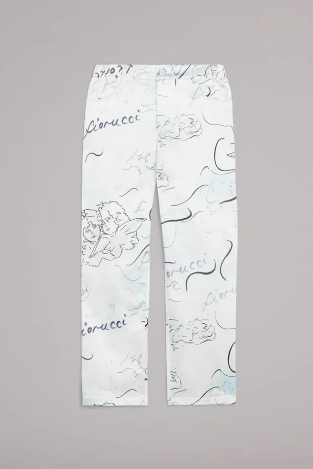 Women Fiorucci Sketch Angels Trousers White White