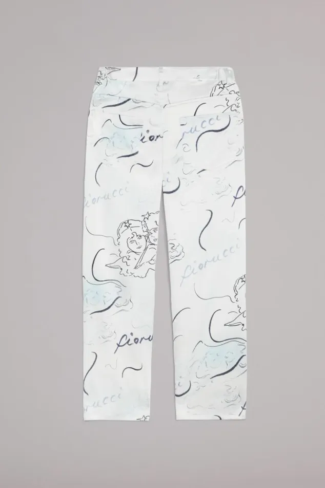 Women Fiorucci Sketch Angels Trousers White White Women Fiorucci Sketch Angels Trousers White White
