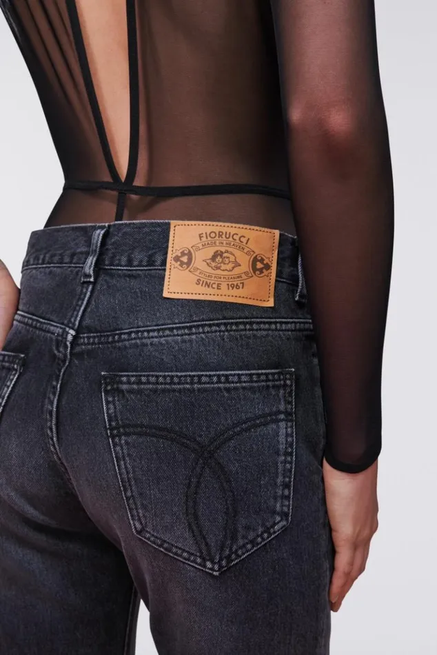 Women Fiorucci Straight Fit Jeans Black Black Women Fiorucci Straight Fit Jeans Black Black