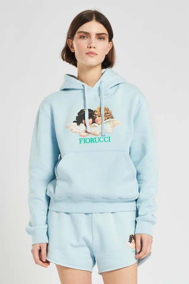 Women Fiorucci Vintage Angels Hoodie Pale Blue Pale Blue